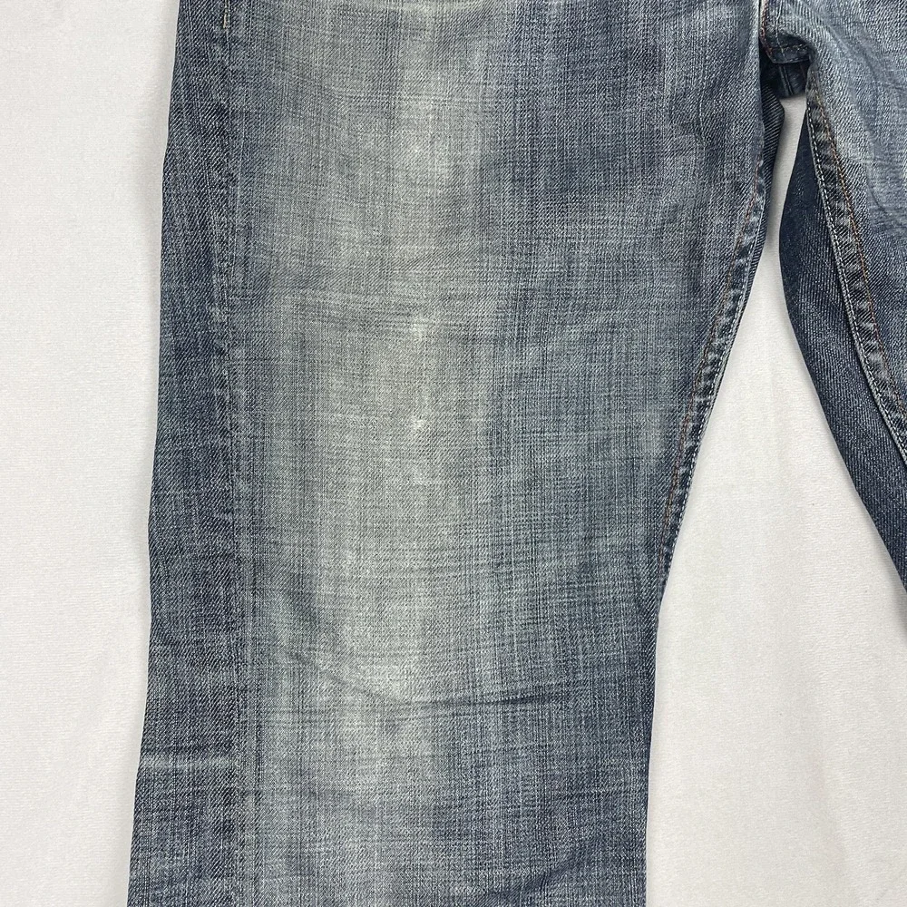 Earnest Sewn Jeans Mens 32x27 Fulton‎ Dark Wash Blue Denim Button Fly USA Made